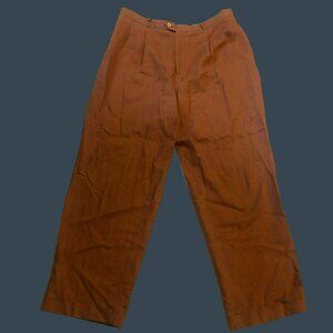 Trust USA Men's XL Brown Linen/Rayon Blend Wide Leg Pants Rust Color VTG